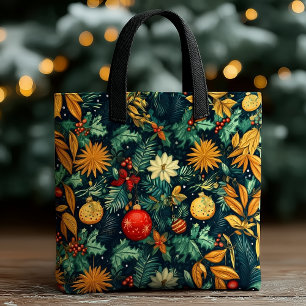 Kerst Botanisch – Festive Sieraden & Bloemen Tote Bag