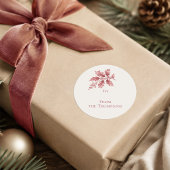 Kerst Botanisch Groen Elegant Rood Ronde Sticker