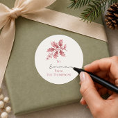 Kerst Botanisch Groen Elegant Rood Ronde Sticker