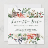 Kerst botanisch | Kerstscript Save the Date Kaart (Voorkant)