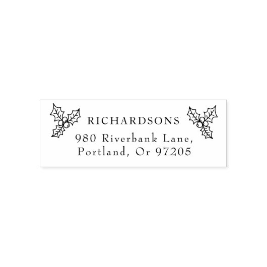 Kerst Botanisch Retouradres Zelfinktende Stempel (Design)