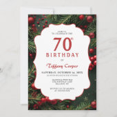 Kerst Botanische 70ste verjaardag Kaart (Voorkant)