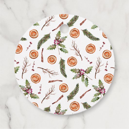 Kerst Botanische Bruiloft Feest Bedankjes Labels (Achterkant)