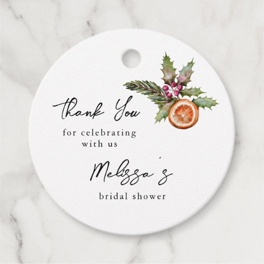 Kerst Botanische Bruiloft Feest Bedankjes Labels (Voorkant)