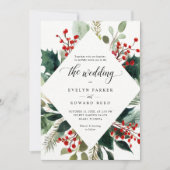 Kerst Botanische bruiloft Kaart (Voorkant)