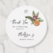 Kerst Botanische Bruiloftsborrel Bedankjes Labels (Voorkant)