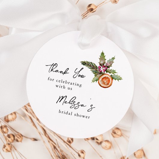Kerst Botanische Bruiloftsborrel Bedankjes Labels