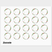 Kerst Botanische Cadeausticker Ronde Sticker (Vel)