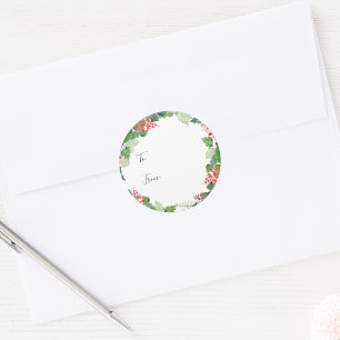 Kerst Botanische Cadeausticker Ronde Sticker