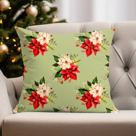 Kerst Botanische Elegantie met Poinsettia Kussen