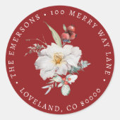 Kerst Botanische Enveloppe Sluitzegelsticker Ronde Sticker (Voorkant)