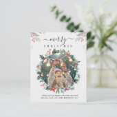 Kerst Botanische Foto Feestdagen Groeten Kaart (Staand voorkant)