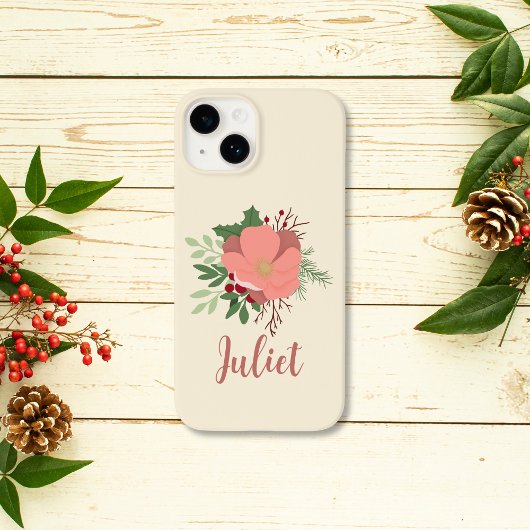 Kerst Botanische gepersonaliseerde naam Case-Mate iPhone Case