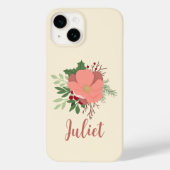 Kerst Botanische gepersonaliseerde naam Case-Mate iPhone Case (Achterkant)