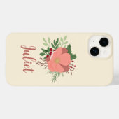 Kerst Botanische gepersonaliseerde naam Case-Mate iPhone Case (Achterkant (horizontaal))