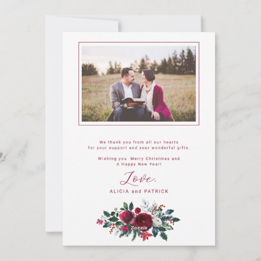 Kerst botanische getrouwde en vrolijke foto feestdagenkaart