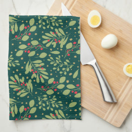 Kerst Botanische Greenery Berry Classic Theedoek