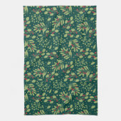 Kerst Botanische Greenery Berry Classic Theedoek (Verticaal)