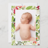 Kerst botanische introductie geboorte aankondiging (Achterkant)