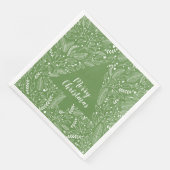 Kerst/Botanische lijn Kunst/kerstboom Servet (Hoek)