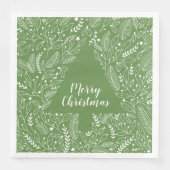 Kerst/Botanische lijn Kunst/kerstboom Servet (Voorkant)