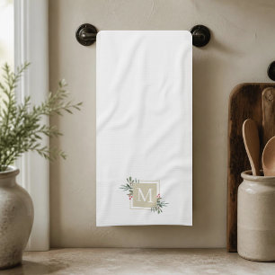 Kerst Botanische Monogram Theedoek
