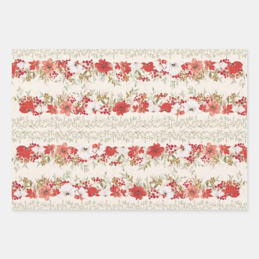 Kerst Botanische overvloed Elegante loof Inpakpapier Vel (Voorkant 3)
