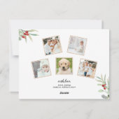 Kerst Botanische Rode Bessen Familie Foto Collage Feestdagenkaart (Achterkant)