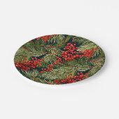 Kerst Botanische takken en bessen Papieren Bordje (Gekanteld)