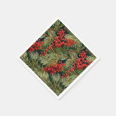 Kerst Botanische takken en bessen Servet (Hoek)