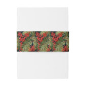 Kerst Botanische takken en bessen Uitnodigingen Wikkel (Achterkant Voorbeeld)