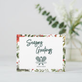 Kerst Botanische Tennis Club seizoenen Feestdagenkaart (Staand voorkant)