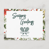 Kerst Botanische Tennis Club seizoenen Feestdagenkaart (Voorkant)