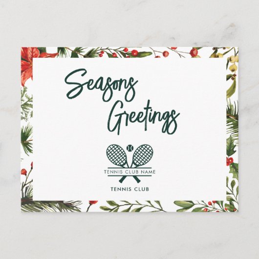 Kerst Botanische Tennis Club seizoenen Feestdagenkaart (Voorkant)