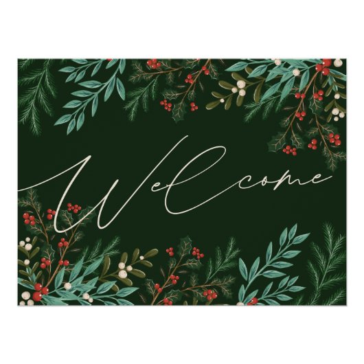 Kerst Botanische Vakantie Welkom Groene Lijst Perfect Poster