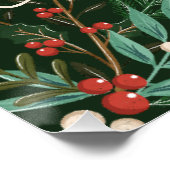 Kerst Botanische Vakantie Welkom Groene Lijst Perfect Poster (Hoek)