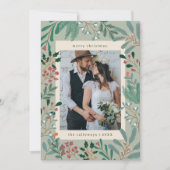 Kerst Botanische Wijze Foto Vakantie Kaart (Voorkant)