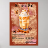 Kerst boter rum recept kerst poster (Voorkant)