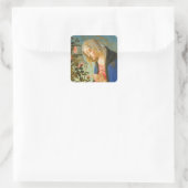 Kerst Botticelli Madonna en kind Vierkante Sticker (Tas)