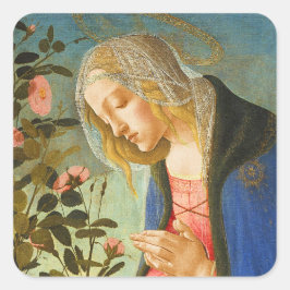 Kerst Botticelli Madonna en kind Vierkante Sticker
