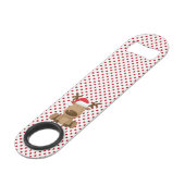 Kerst Bottle Opener Rendier Polka Dot Polkado Speed Flessenopener (Voorkant Gekanteld)