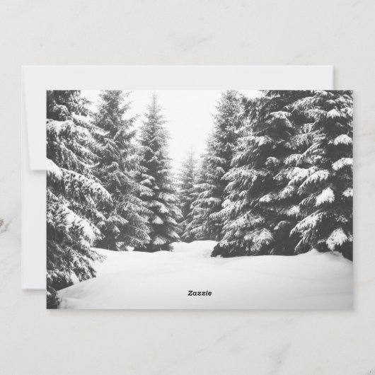 Kerst Bourgondisch bos winter elegant script Feestdagenkaart (Achterkant)