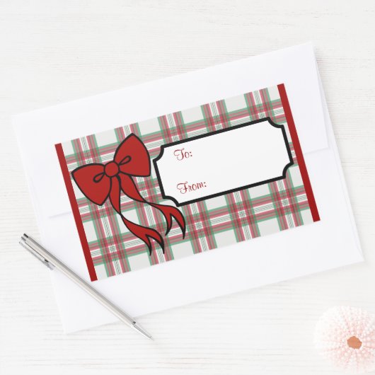 Kerst Bow Gift Label Stickers (Envelop)