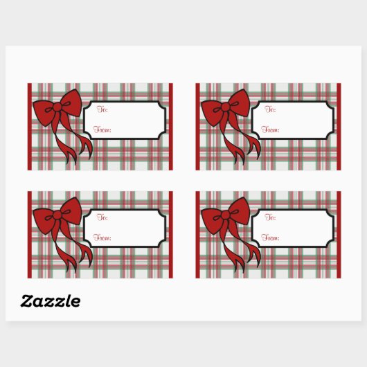 Kerst Bow Gift Label Stickers (Vel)