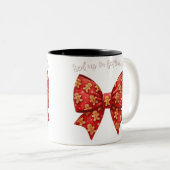 Kerst Bow Kerst Ginger Brood Bow Feestelijk Tweekleurige Koffiemok (Voorkant rechts)