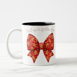 Kerst Bow Kerst Ginger Brood Bow Feestelijk Tweekleurige Koffiemok