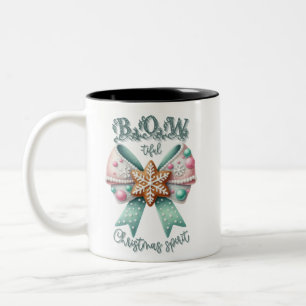 Kerst Bow Kerst Ginger Brood Bow Feestelijk Tweekleurige Koffiemok