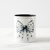 Kerst Bow Kerst Polka Dots Bow Feestelijk Tweekleurige Koffiemok (Center)