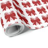 Kerst Bow Plaid Patroon Rood Vrolijk Kerstmis Cadeaupapier (Rol Hoek)