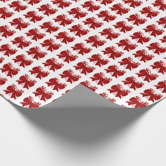 Kerst Bow Plaid Patroon Rood Vrolijk Kerstmis Cadeaupapier (Hoek)